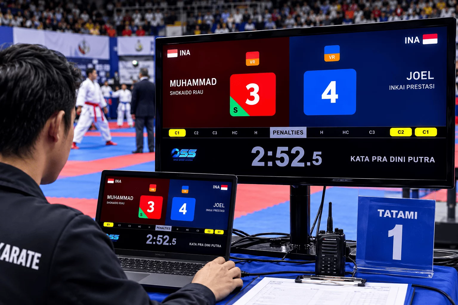aplikasi scoring board karate untuk turnamen