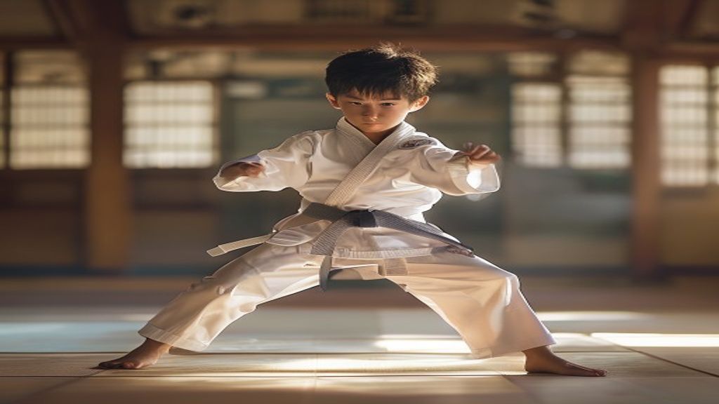 Ilustrasi seni bela diri Karate untuk keseimbangan tubuh dan pikiran