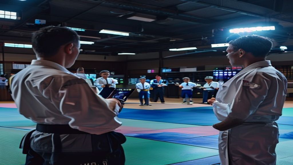 Turnamen karate dengan sistem penilaian online canggih