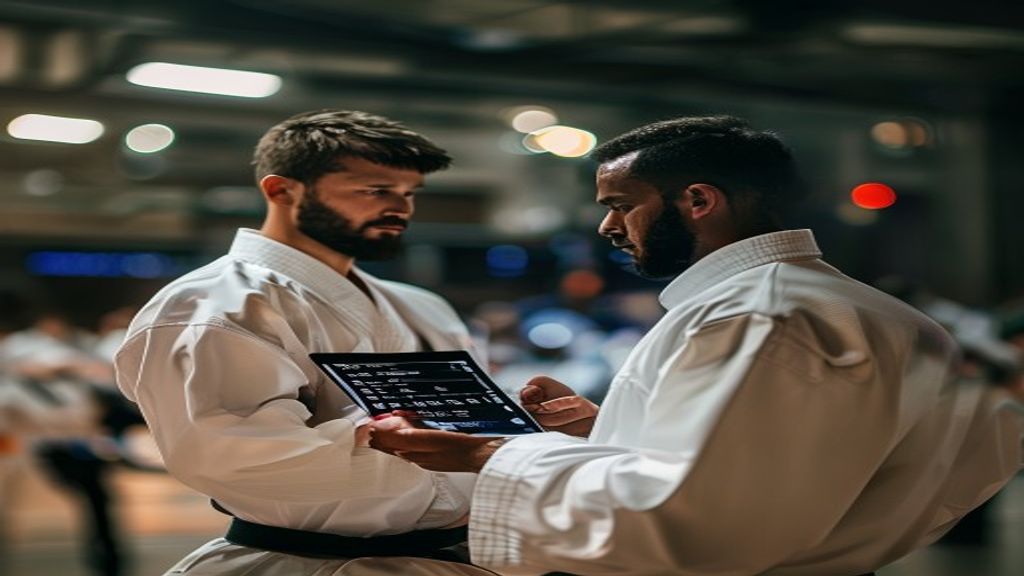 Perangkat lunak turnamen karate dan sistem skor untuk mengelola kompetisi dengan efisien