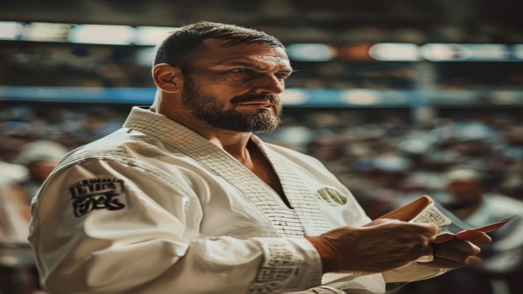 Lembar skor kumite WKF untuk pencatatan nilai pertarungan karate